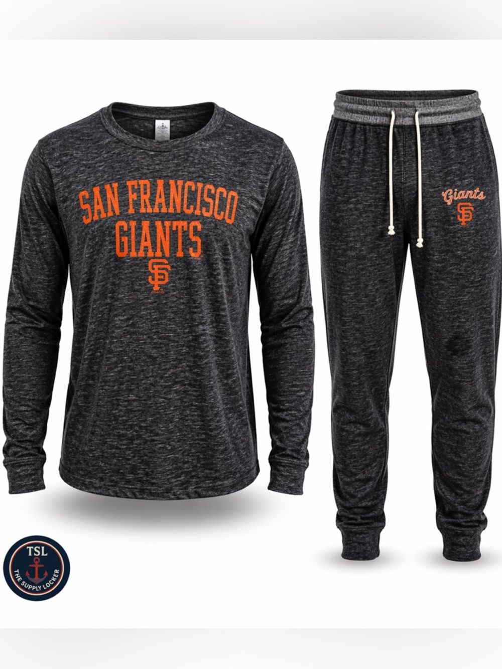 SF Giants Sleepwear Set Shirt M Pants L Gray MLB Lounge Pajama Set